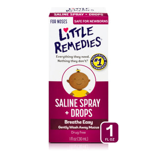 Little Remedies for Noses Saline Spray and Drops, Drug-Free Nose Relief - 1 fl oz