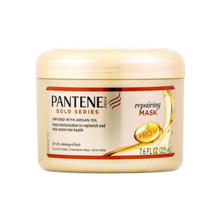 Pantene Gold Series From Sulfate-Free Repairing Mask Treatment With Argan Oil For Curly, Coily Hair, 7.6 Fl Oz