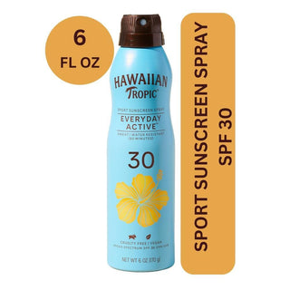 Hawaiian Tropic Everyday Active High Performance Broad Spectrum Sport Sunscreen Spray, SPF 30, 6 Oz