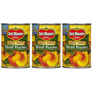 Del Monte Yellow Cling Sliced Peaches In 100% Juice Canned Fruit
