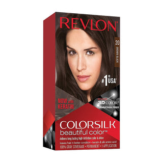 Revlon Colorsilk Beautiful Color Permanent Hair Color, Brown Black, 20