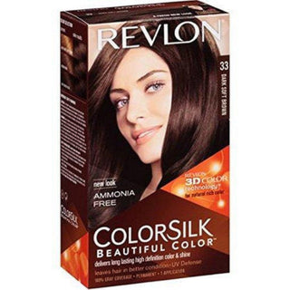 Revlon Colorsilk Beautiful Color, Permanent Hair Dye With Keratin, 33 Dark Soft Brown, 1 Kit