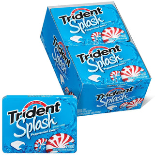 Trident Splash Peppermint Swirl Sugar Free Gum, 9 Piece Pack