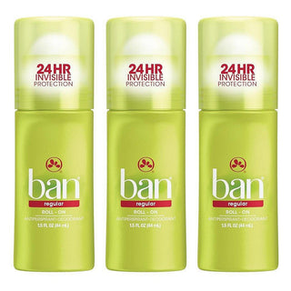 Ban Antiperspirant Deodorant, Roll On, Regular 1.5 Oz