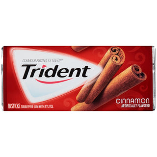 Trident Sugar Free Gum, Cinnamon Flavor, 1 Pack (18 Pieces Total)