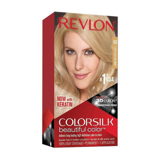 Colorsilk Revlon Beautiful Color Permanent Hair Color, 80 Light Ash Blonde