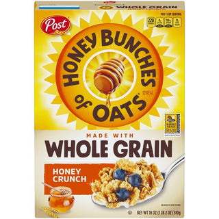 Honey Bunches Of Oats Post Whole Grain Crunch Cereal 18 Oz. Box