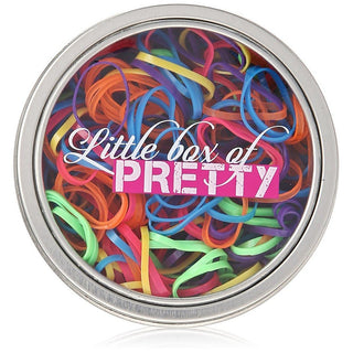 Little Box Of Pretty Mighty Hair Elastics Travel Tin, Brights, 300Count
