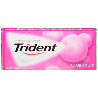 Trident Bubblegum Sugar Free Gum With Xylitol 18 Ct Pack