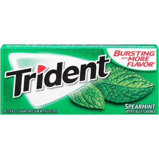 Trident Spearmint Sugar Free Gum, 18 Sticks