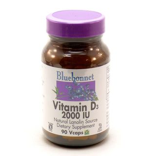 Bluebonnet Vitamin D3 2000 IU, 90 Vegetable Capsules, Nutrition