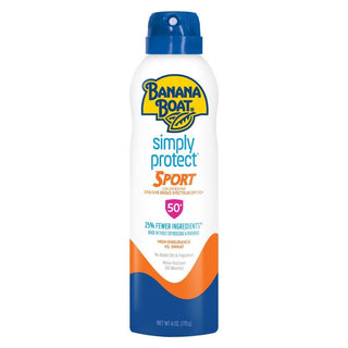 Banana Boat Simply Protect Sport Sunscreen Spray Broad Spectrum SPF 50 Plus, 6 Oz