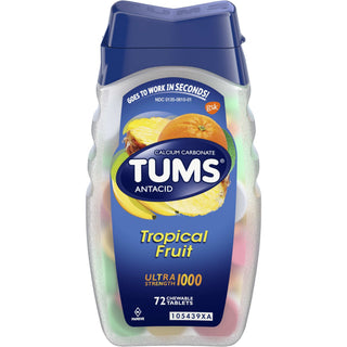 Tums Ultra Strength Tropical Fruit Antacid Chewable Tablets 72ct