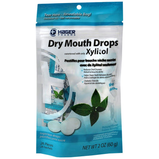 Hager Pharma Dry Mouth Drops Xylitol Mint 2 Oz