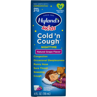 Hyland's Naturals Cold & Cough, Nighttime, Natural Grape Flavor, Kids 4 Fl Oz