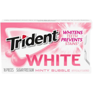 Trident White Minty Bubble Sugar Free Gum - 16ct