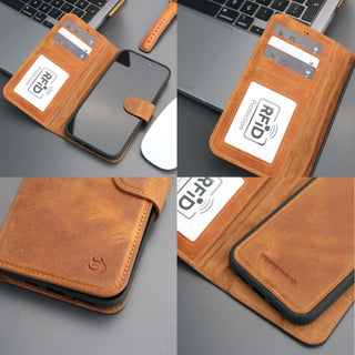 Casper Leather iPhone 15 Wallet Case | Detachable MagSafe Compatible RFID Protection