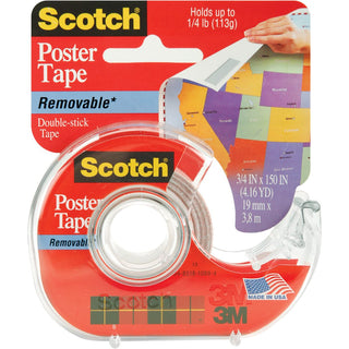 Scotch Removable Poster Tape, Clear, 3/4 In X 150 In, 1 Roll