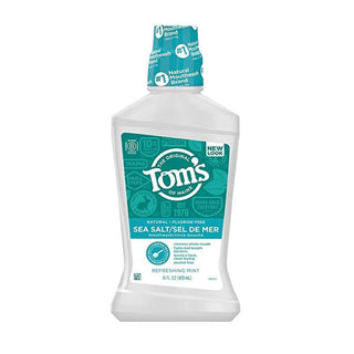 Tom's of Maine Mouthwash, Sea Salt, Refreshing Mint 16 Fl Oz