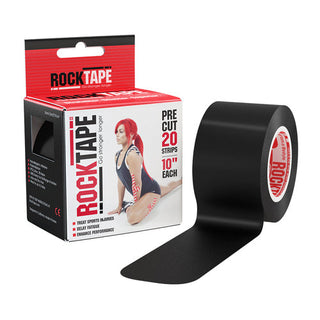 RockTape Kinesiology 10" Pre-Cut Strips, Black