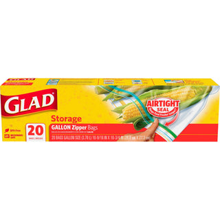 Glad Zipper Food Storage Freezer Bags Gallon Size