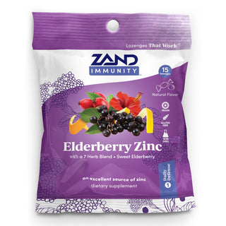 Zand Elderberry Zinc Herbalozenge, Herbal Lozenge, 15 Lozenges
