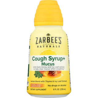 Zarbee's Naturals Natural Honey Lemon Flavor Cough Syrup Mucus 8 Fl Oz Bottle