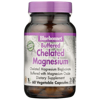 Bluebonnet Albion Buffered Chelated Magnesium 200 Mg, 60 Vegetable Capsules, Nutrition