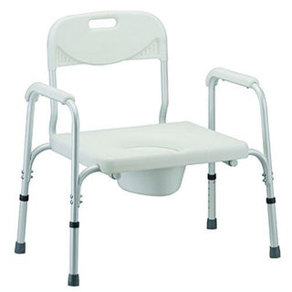NOVA Medical Products Heavy Duty Commode With Back & Wide Seat White 24 Pound