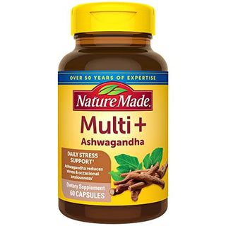 Nature Made Multi + Ashwagandha Capsules Multivitamin For Women And Men 60