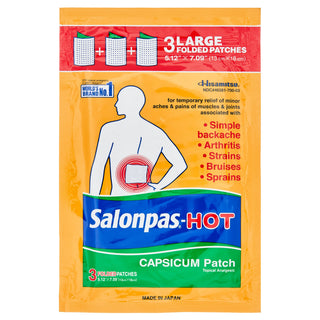 Salonpas Hot Capsicum Patch, Topical Analgesic, Large - 3 Patches