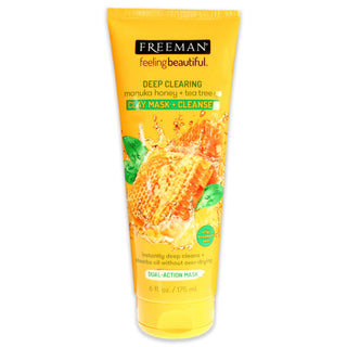 Freeman Feeling Beautiful Deep Clearing Manuka Honey + Tea Tree Oil Clay Mask Cleanser 6.0 Oz