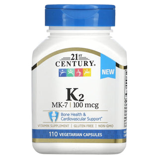 21st Century K2, MK-7, 100 Mcg, 110 Vegetarian Capsules