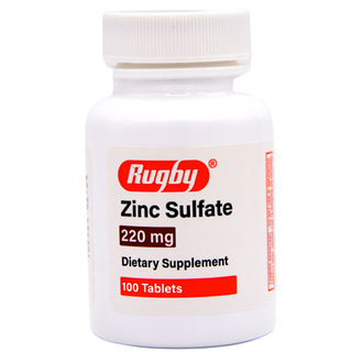 Rugby Zinc Sulfate 220 Mg 100 Count Tablets Dietary Supplement