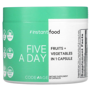Codeage Five A Day Fruits & Vegetables Capsule, Whole Food Vegan Blend - 30ct