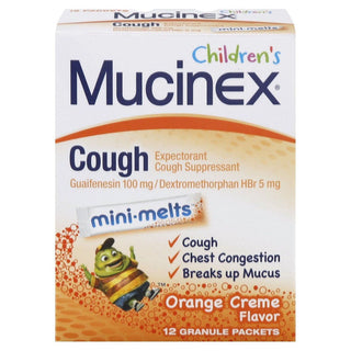 Mucinex Children's  Cough & Chest Congestion  Mini-Melts Orange Cream  12Ct