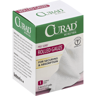 Curad Pro Sorb Rolled Gauze Sterile Roll, 2 In X 2.5 Yards