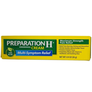 Preparation H Hemorrhoid Symptom Treatment Cream , Maximum Strength Pain Relief With Aloe, Tube