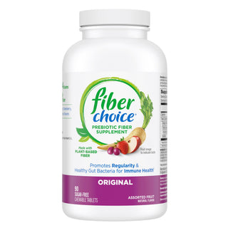 Fiber Choice Daily Prebiotic Supplement, Chewable Tablets, Assorted Fruit Flavors