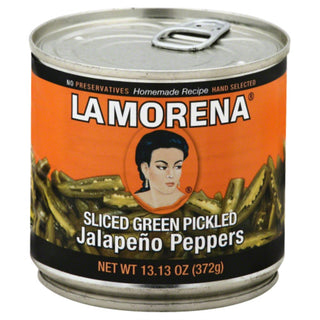 La Morena Jalapeno Peppers, Sliced Green Pickled 13.13 Oz