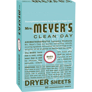 Mrs. Meyer's Clean Day, Dryer Sheets, Basil Scent, 80 Sheets