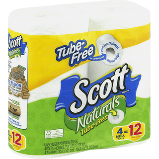 Scott Tissue Naturals Tube Free Mega Roll Toilet Paper