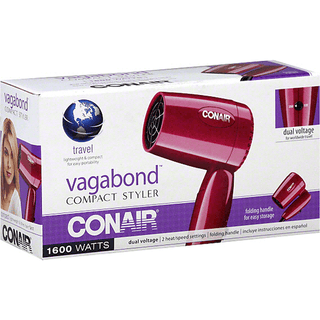 Conair Compact Styler 1600 Watt Folding Handle Hair Dryer, Blue