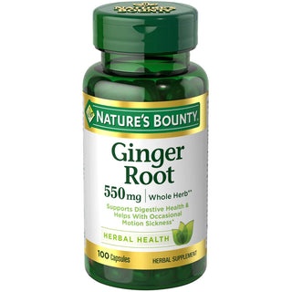 Nature's Bounty Ginger Root 550 Mg 100 Capsules - Herbal Supplement