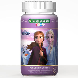 Nature's Bounty Disney Frozen Kids Multivitamin Gummies, Natural Strawberry & Raspberry Flavors