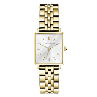 Alfred Sung Harmony Sunray Silver dial Gold Stainless Steel Bracelet Ladies watch