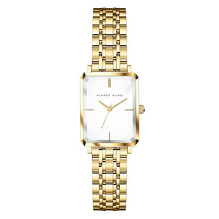Alfred Sung Octavia White Dial Gold Bracelet Ladies watch