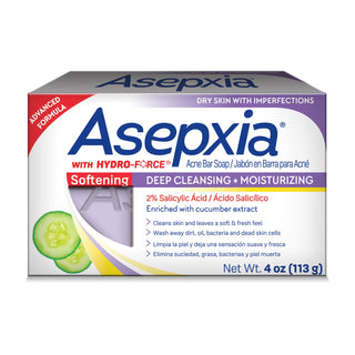 Asepxia Softening Acne Soap Bar / Deep Cleansing + Moisturizing 4 oz