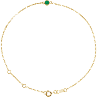 Élise Rouge 14K Yellow Gold Natural Emerald Bezel Bracelet