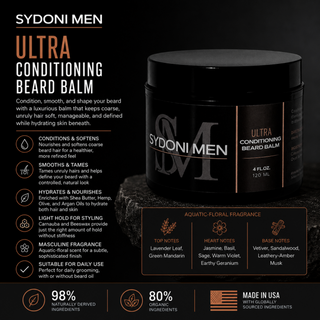 SYDONI MEN ULTRA CONDITIONING BEARD BALM | Soften, Hydrate & Tame120ml 4 fl. oz.